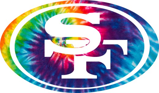 San Francisco 49ers rainbow spiral tie-dye logo vinyl decal